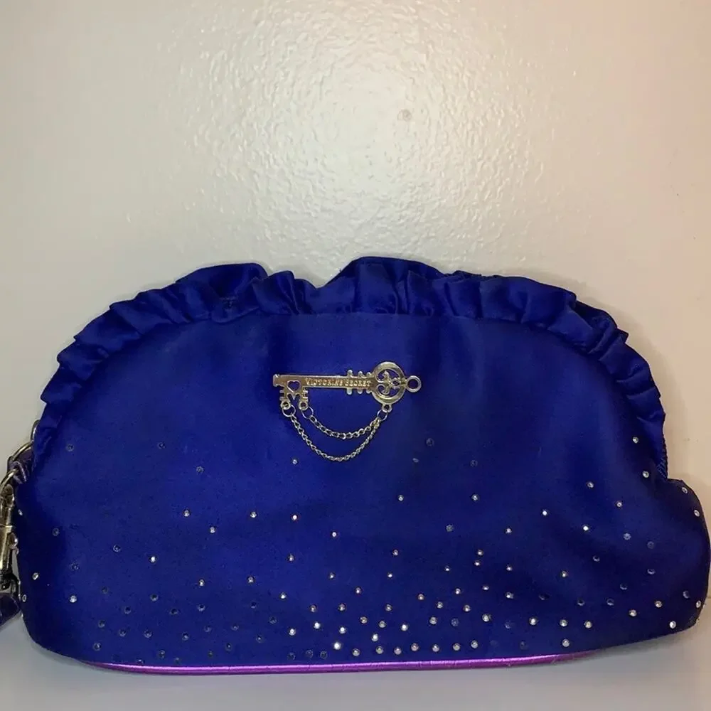 Victoria’s Secret Wristlet Blue Small Pouch with Sparkle